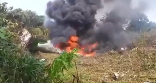 Colombian Military C-130 Hercules Crash Near Peruvian Border Leaves 110 Soldiers Unaccounted For With 57 Rescued Images of the crash site in Puerto Leguízamo have flooded social media | X / MAURICIO VANEGAS