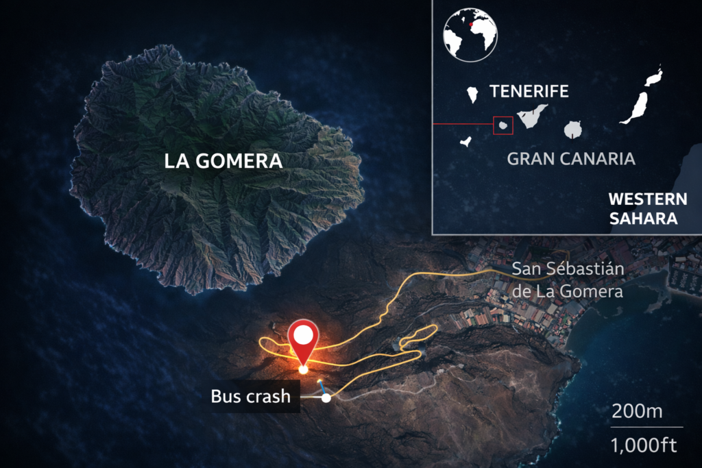 British tourist killed as coach plunges into ravine on La Gomera wikimedia commons