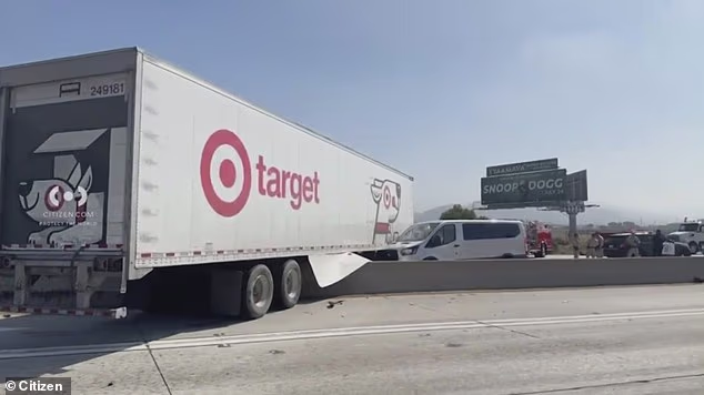 Target Truck Crosses CA Freeway Divider; 1 Killed, Dozens Hurt Target Truck Crosses CA Freeway Divider; 1 Killed, Dozens Hurt