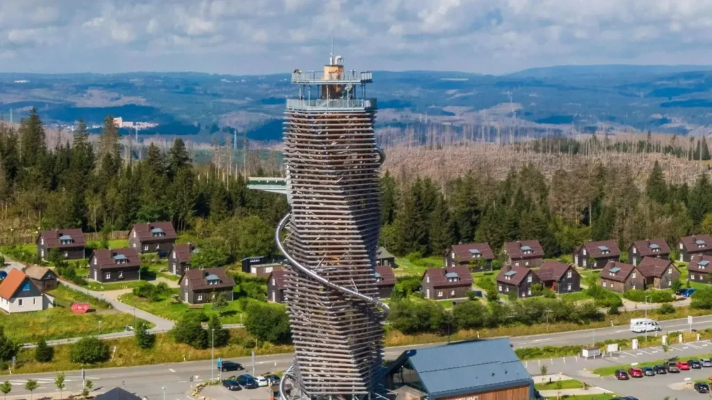 Three people die after falling from 213ft observation tower in Germany’s Harz Mountains Three people die after falling from 213ft observation tower in Germany’s Harz Mountains